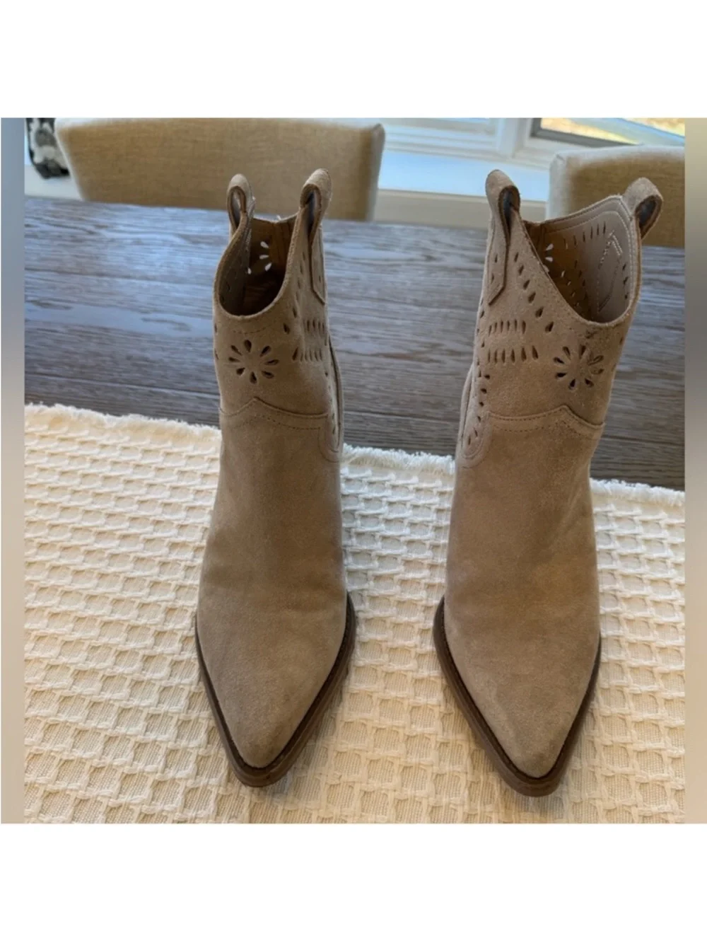 Women’s Taupe Suede Western Ankle Boots - Unbranded - Picture 2 of 11